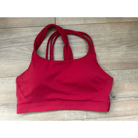 Athleta Other - Athleta Sport Bra Solid  Crossed‎ Straps On The Back Red Size Small